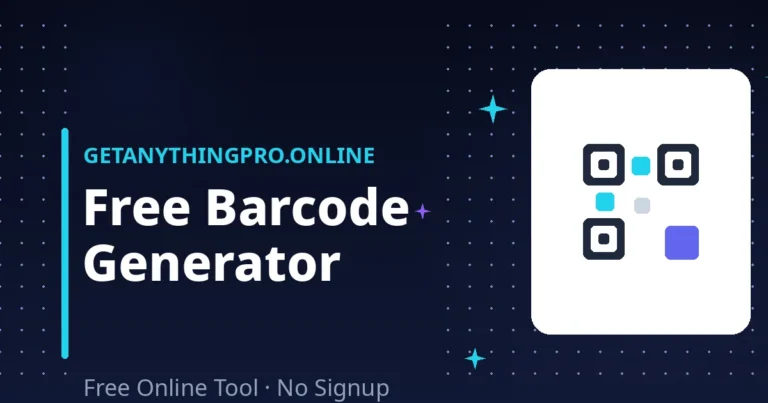 Barcode Generator — create real Code 39 barcodes with batch mode and PNG download | GetAnythingPro
