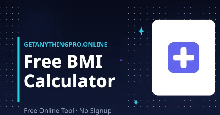 BMI Calculator — standard and Asian cutoffs with visual gauge | GetAnythingPro