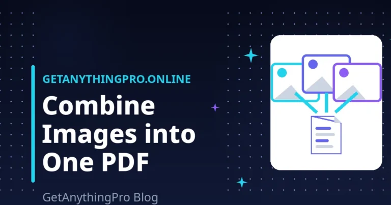 Combine JPG to PDF: Merge Multiple Images in One File