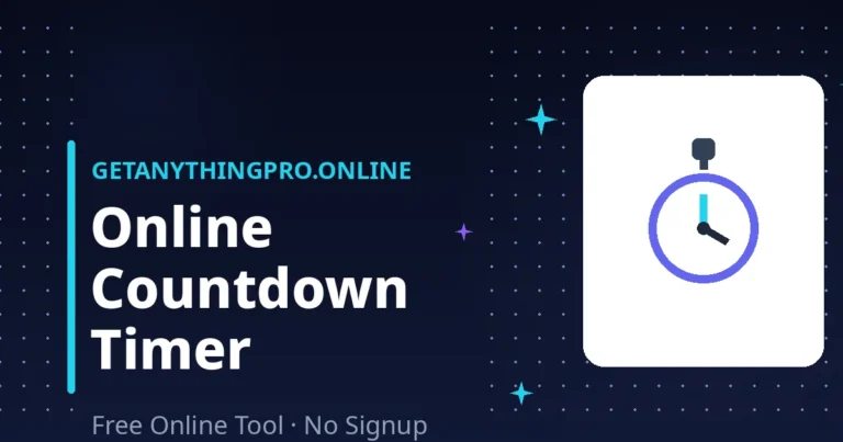 Countdown Timer — free online countdown timer with shareable links and fullscreen mode | GetAnythingPro