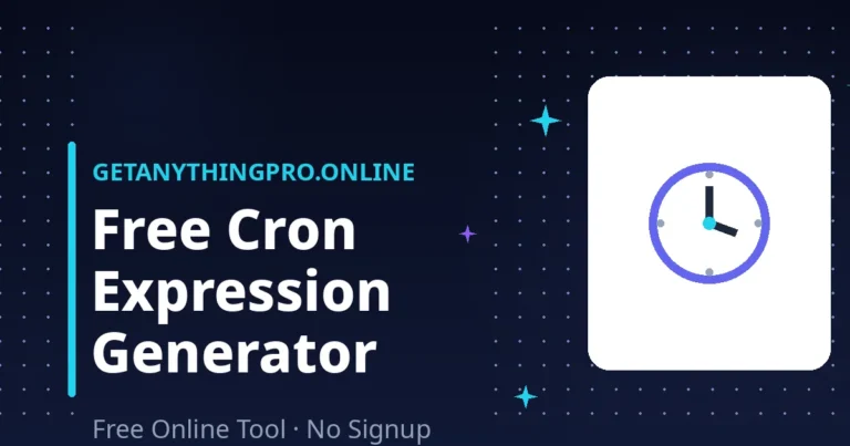 Cron Expression Generator — build and explain cron schedules | GetAnythingPro