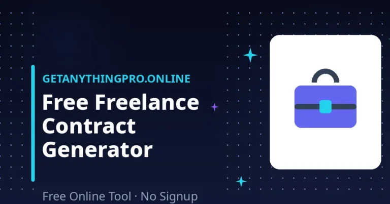 Freelance Contract Generator — create a free freelance services agreement with milestones online | GetAnythingPro