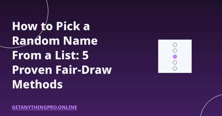 How to Pick a Random Name From a List: 5 Proven Fair-Draw Methods