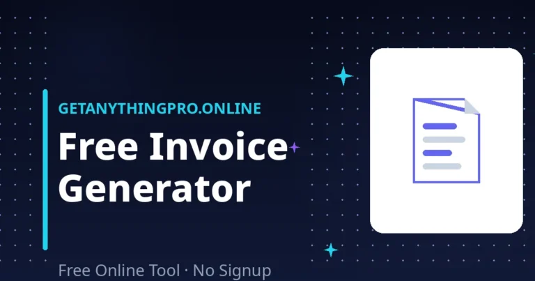 Invoice Generator — free online invoice generator with line items, tax, discount and PKR support | GetAnythingPro