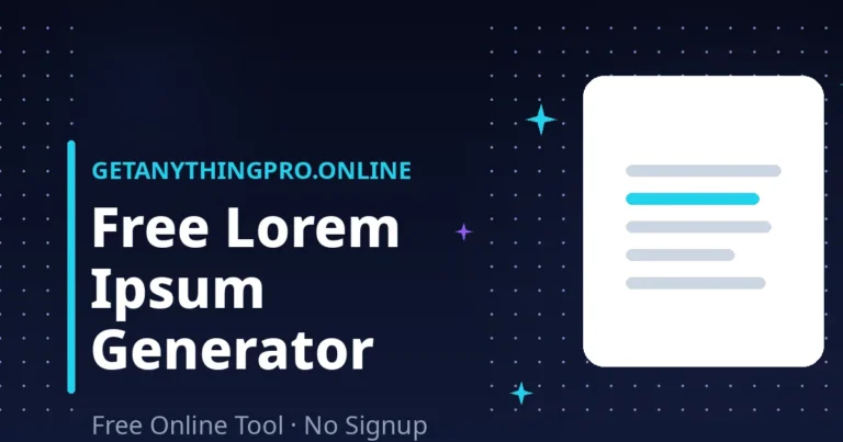 Lorem Ipsum Generator — create classic and themed placeholder text instantly | GetAnythingPro