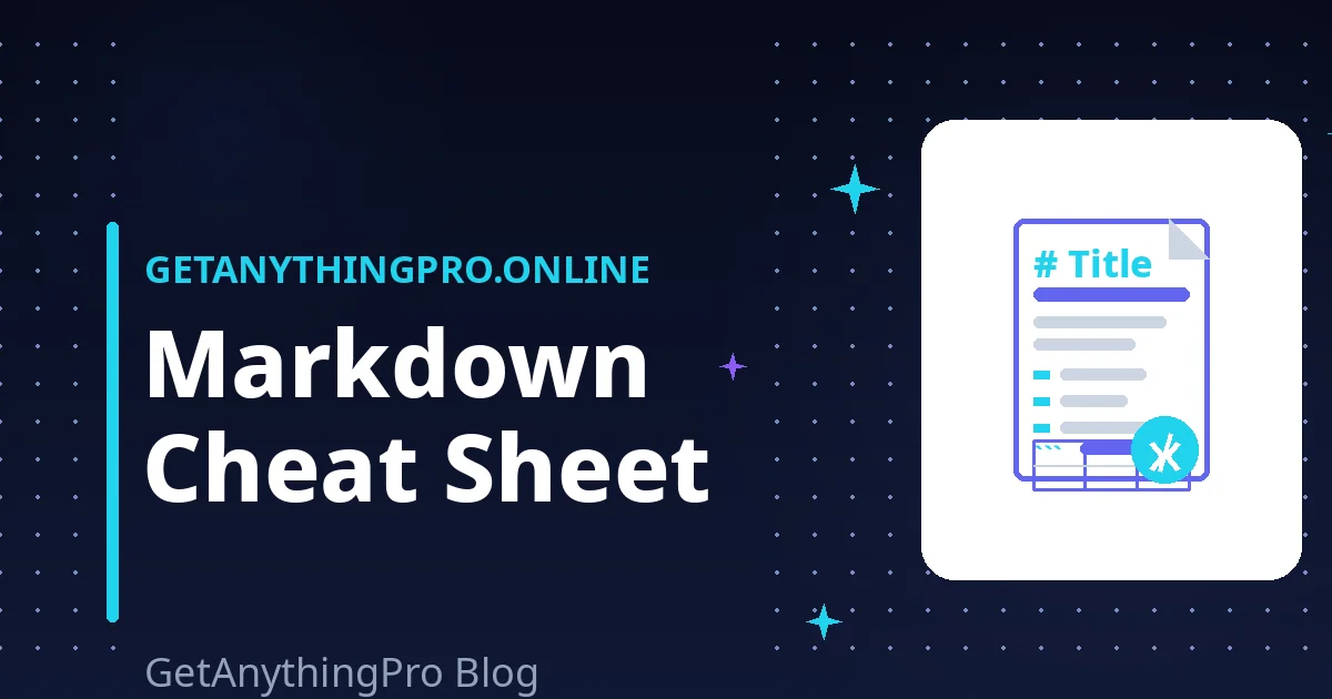 Markdown Cheat Sheet: The 20% That Covers 80% of Writing