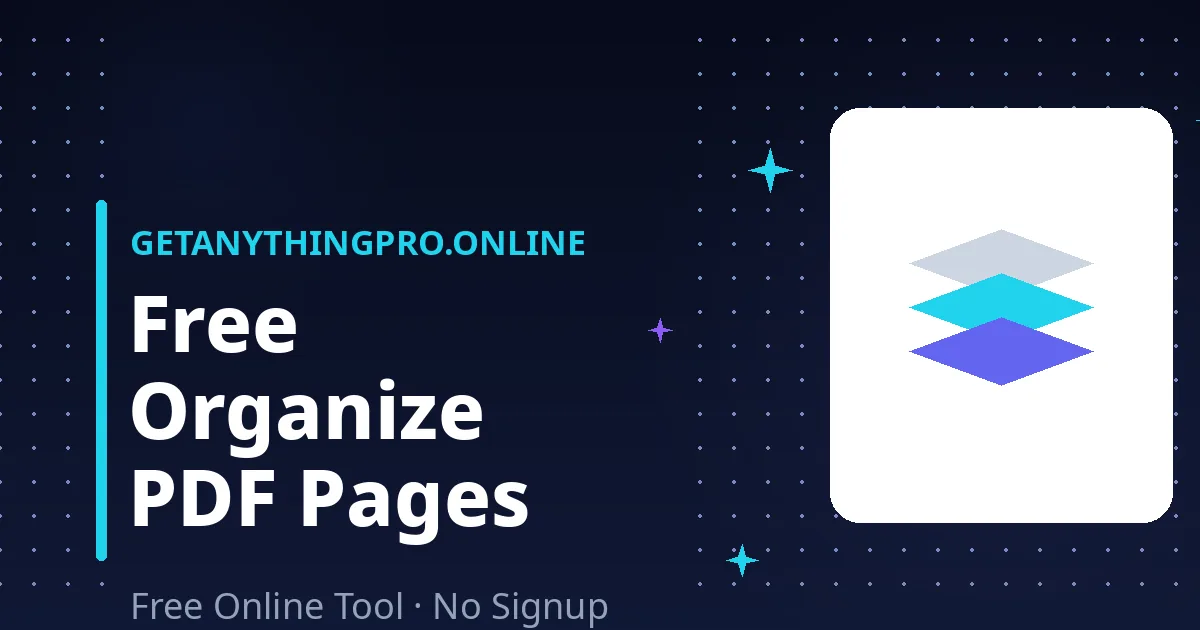 Organize PDF — reorder, delete, and rotate pages with thumbnails | GetAnythingPro