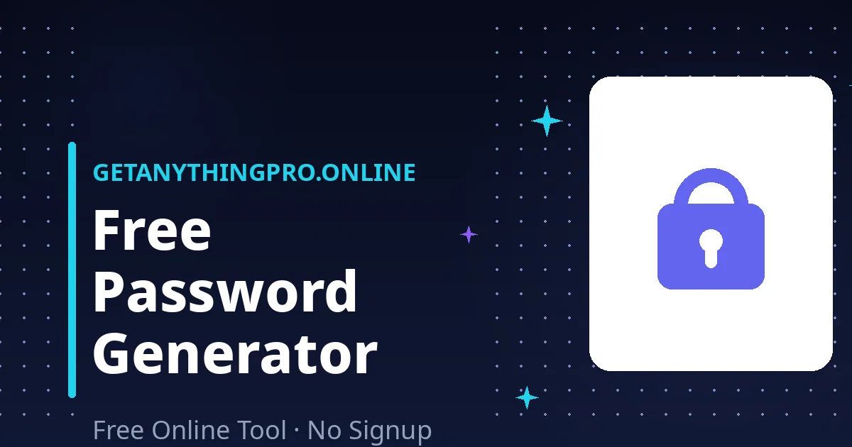 Password Generator — free secure password generator with strength meter and passphrases | GetAnythingPro