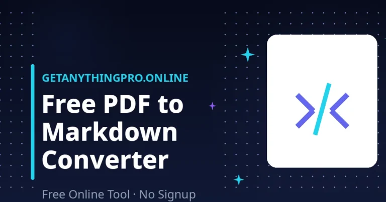 PDF to Markdown — convert PDF into clean Markdown | GetAnythingPro
