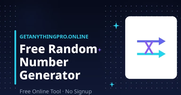 Random Number Generator — fair unbiased draws with no-repeat mode | GetAnythingPro