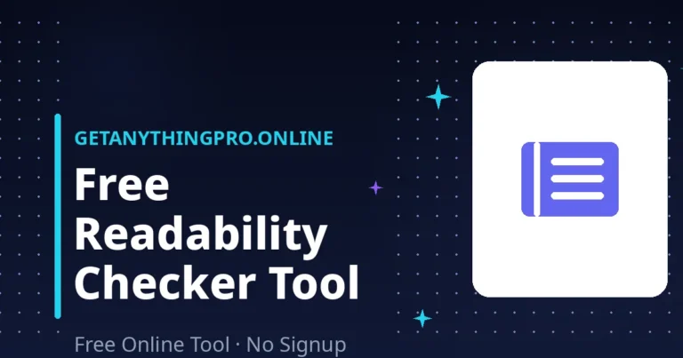 Readability Checker — free readability checker with Flesch-Kincaid scores | GetAnythingPro