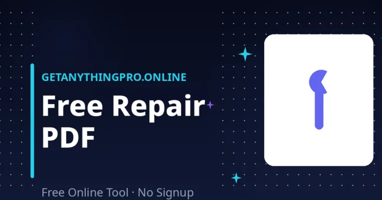 Repair PDF — recover content from a damaged PDF file | GetAnythingPro