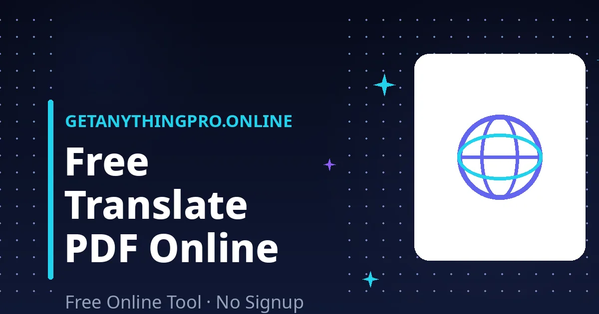 Translate PDF — AI-powered online PDF translator | GetAnythingPro