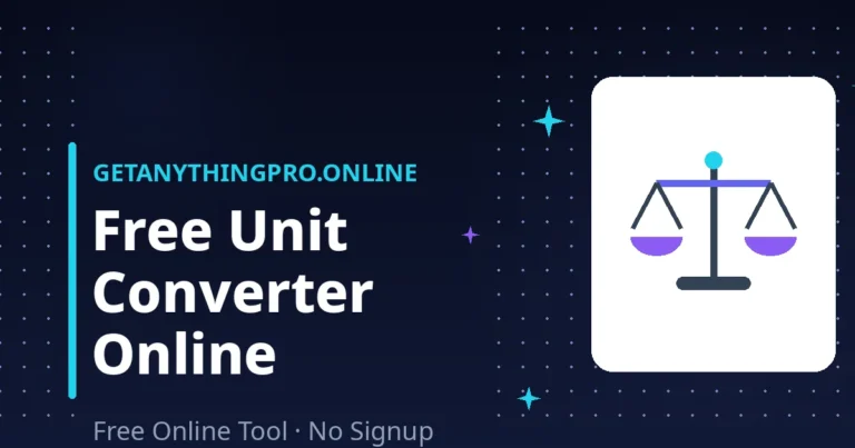 Unit Converter — length, weight, area, marla, tola conversions | GetAnythingPro