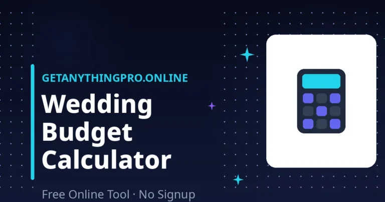 Wedding Budget Calculator — split your wedding budget across 10 categories with live sliders | GetAnythingPro